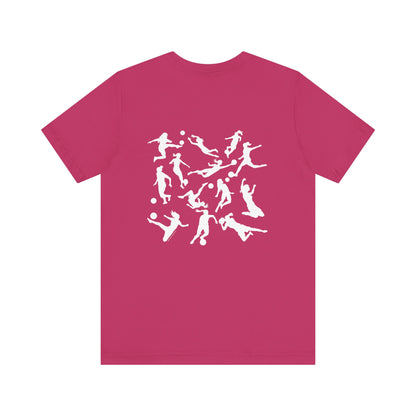 Girls Will Be Girls T-Shirt, Soccer Player Silhouettes Front and Back Designs