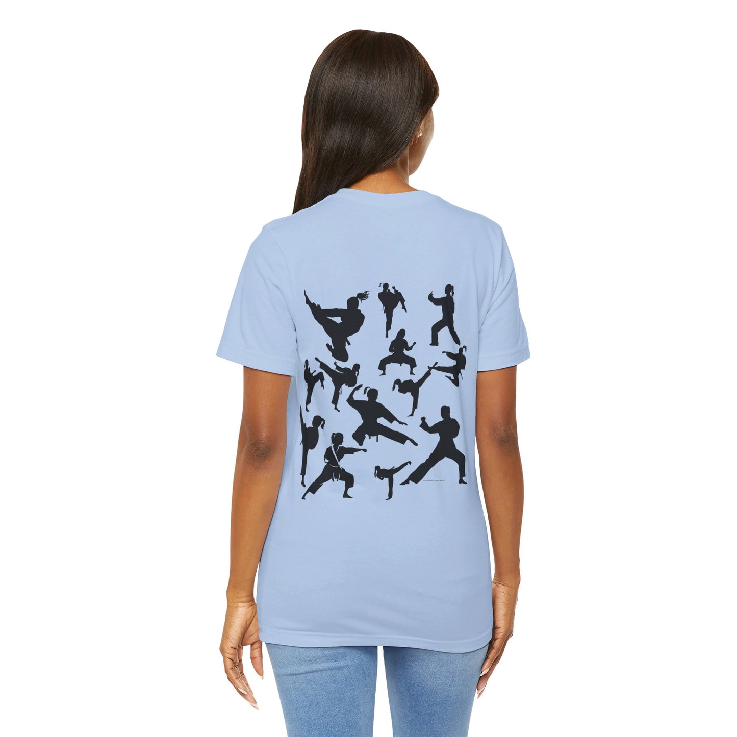 Girls Will Be Girls T-Shirt, Martial Arts Silhouettes Taekwondo, Judo, Karate, Front and Back Designs, Light Colored Tees