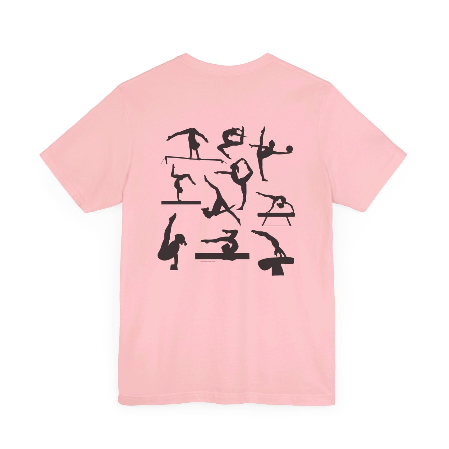 Girls Will Be Girls T-Shirt, Gymnast Silhouettes Gymnastics, Front and Back Designs, Light Colored Tees