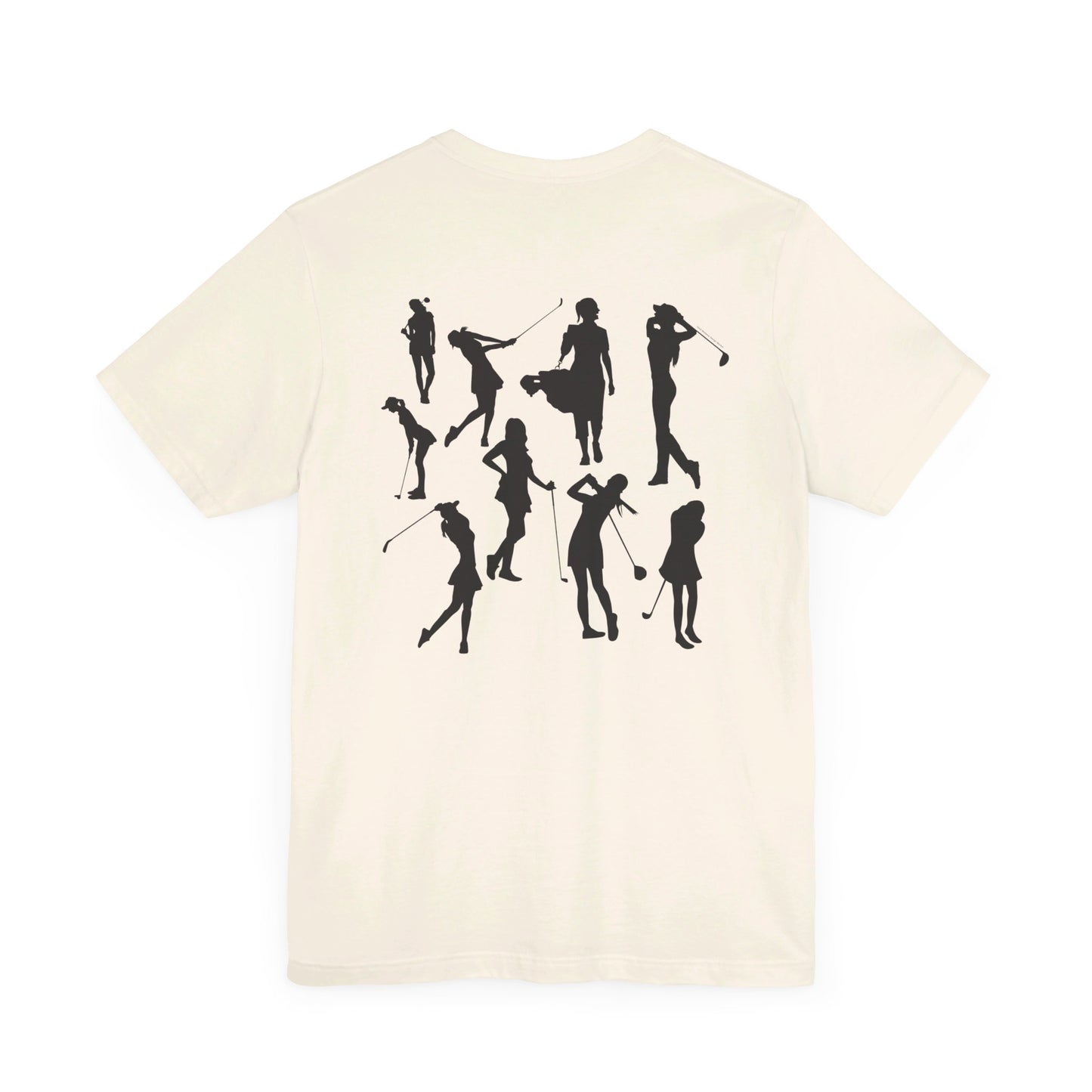 Girls Will Be Girls T-Shirt, Golf, Golfer Silhouettes Front and Back Designs, Lighter Colored Tees