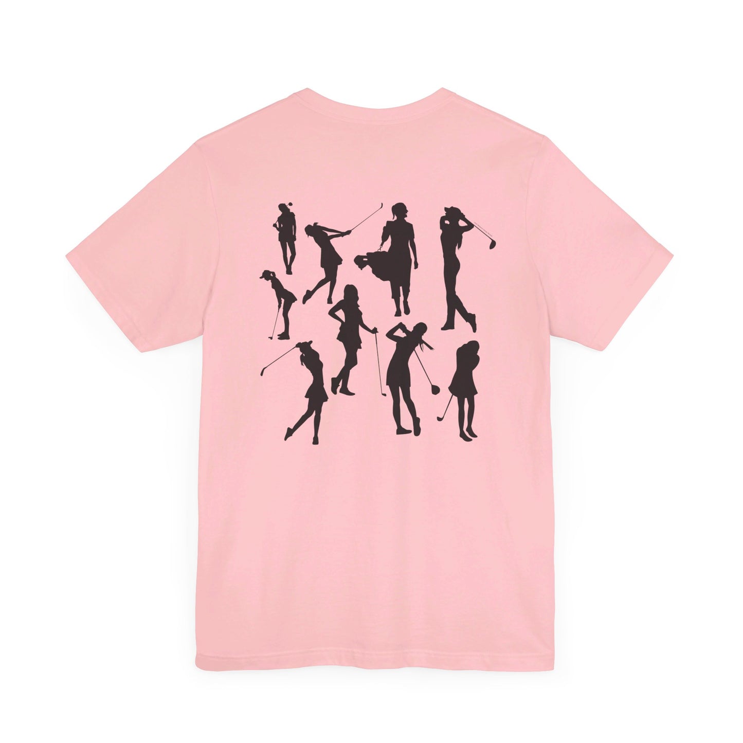 Girls Will Be Girls T-Shirt, Golf, Golfer Silhouettes Front and Back Designs, Lighter Colored Tees