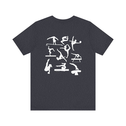 Girls Will Be Girls T-Shirt, Gymnast Silhouettes Gymnastics, Front and Back Designs