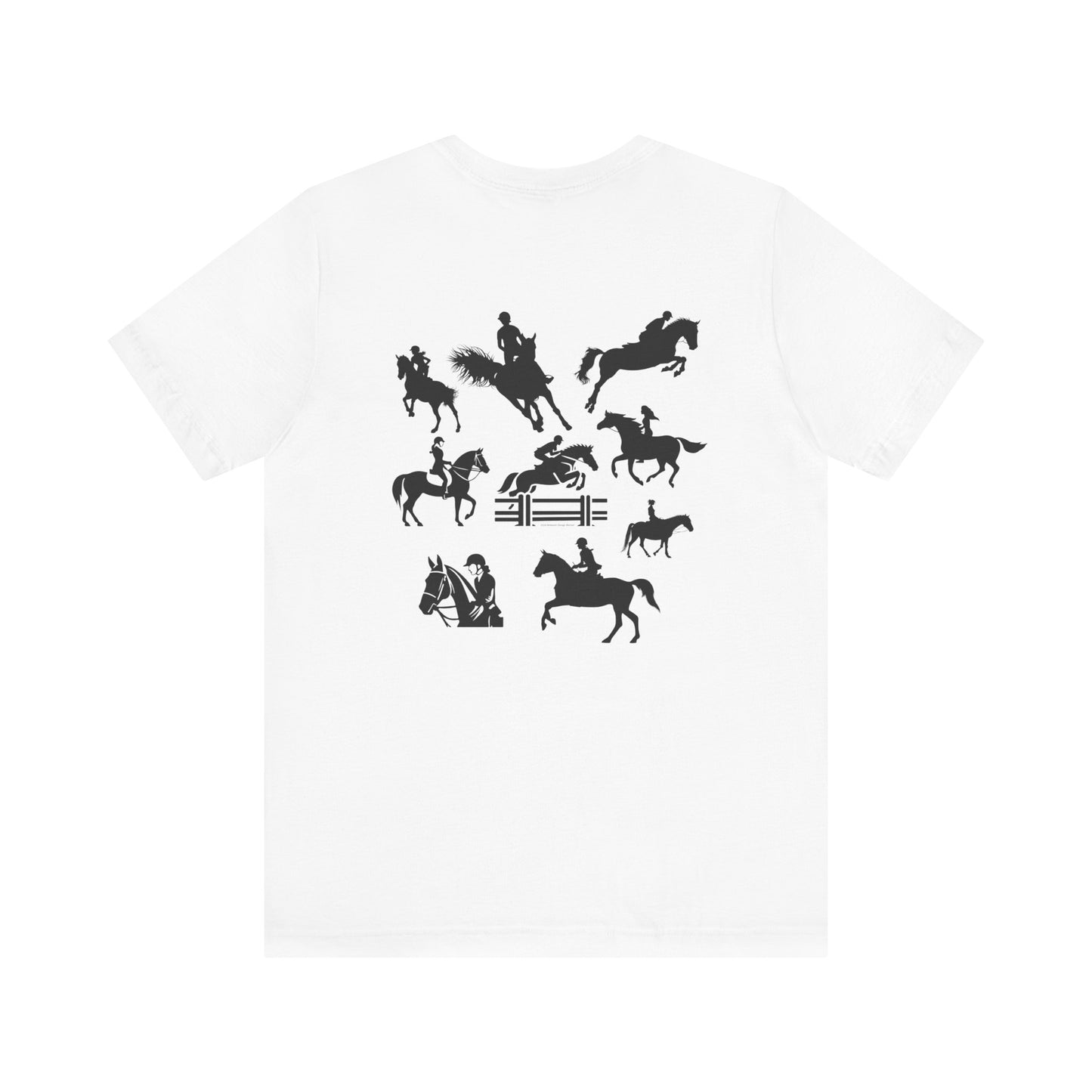 Girls Will Be Girls T-Shirt, Equestrian, Horseback Riding Silhouettes Front and Back Designs, Light Colored Tees