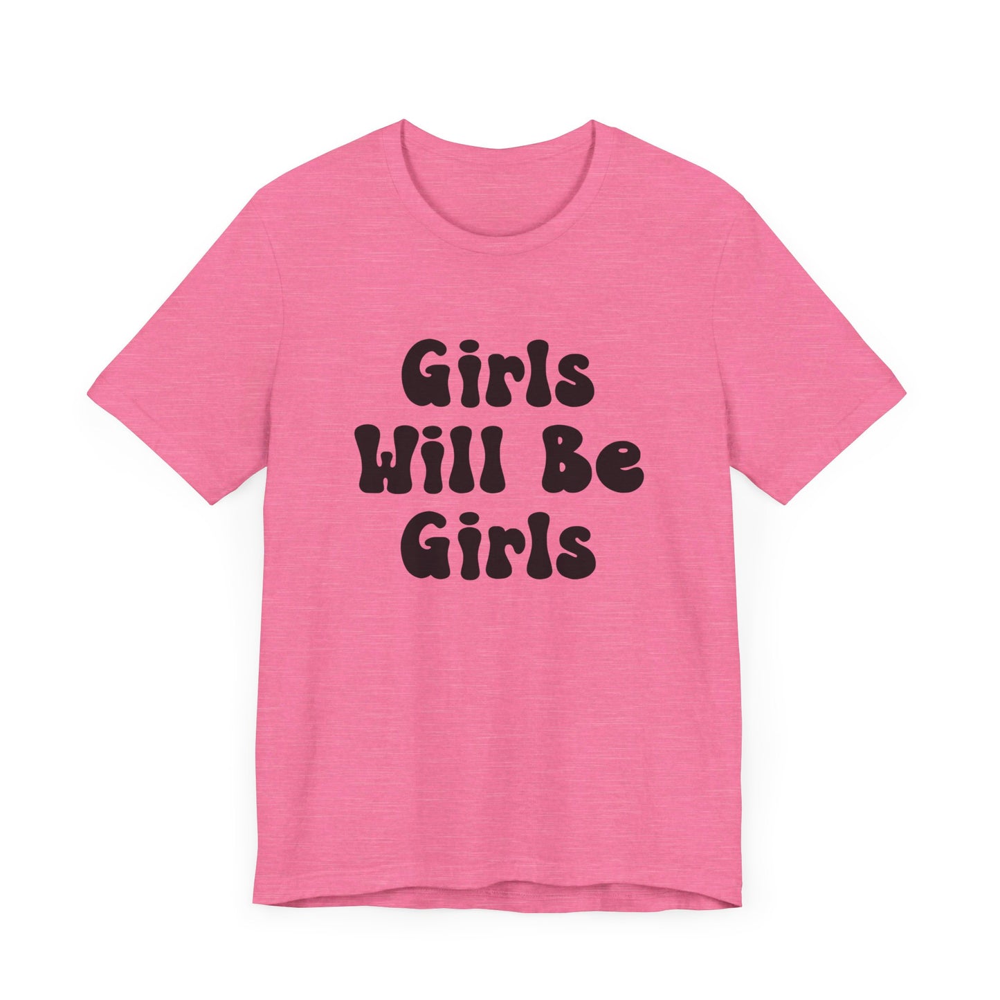 Girls Will Be Girls Girl Power Silhouettes Women's T-Shirt Front and Back Design Light Colored Tees