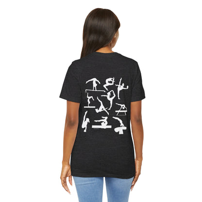 Girls Will Be Girls T-Shirt, Gymnast Silhouettes Gymnastics, Front and Back Designs