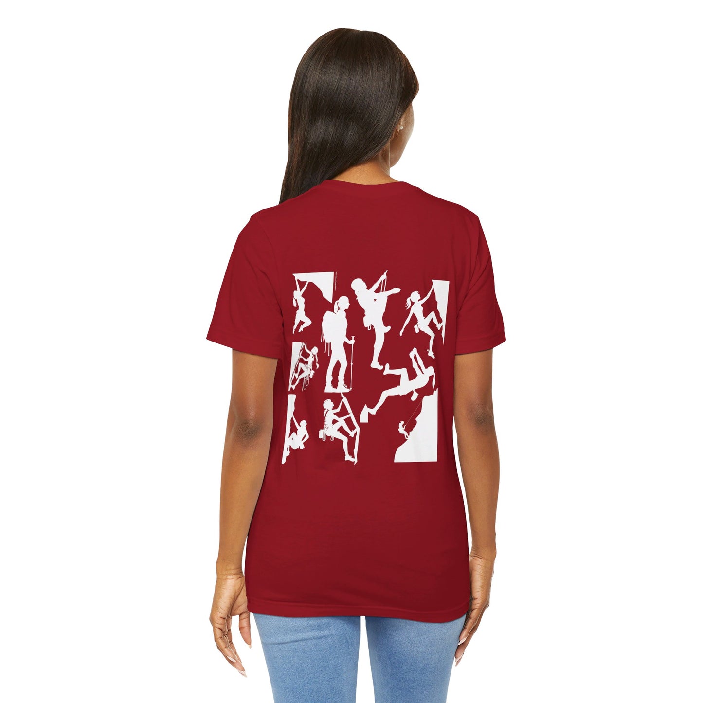 Girls Will Be Girls T-Shirt, Mountain Climber, Rock Climber, Alpinist, Mountaineering Silhouettes Front and Back Designs