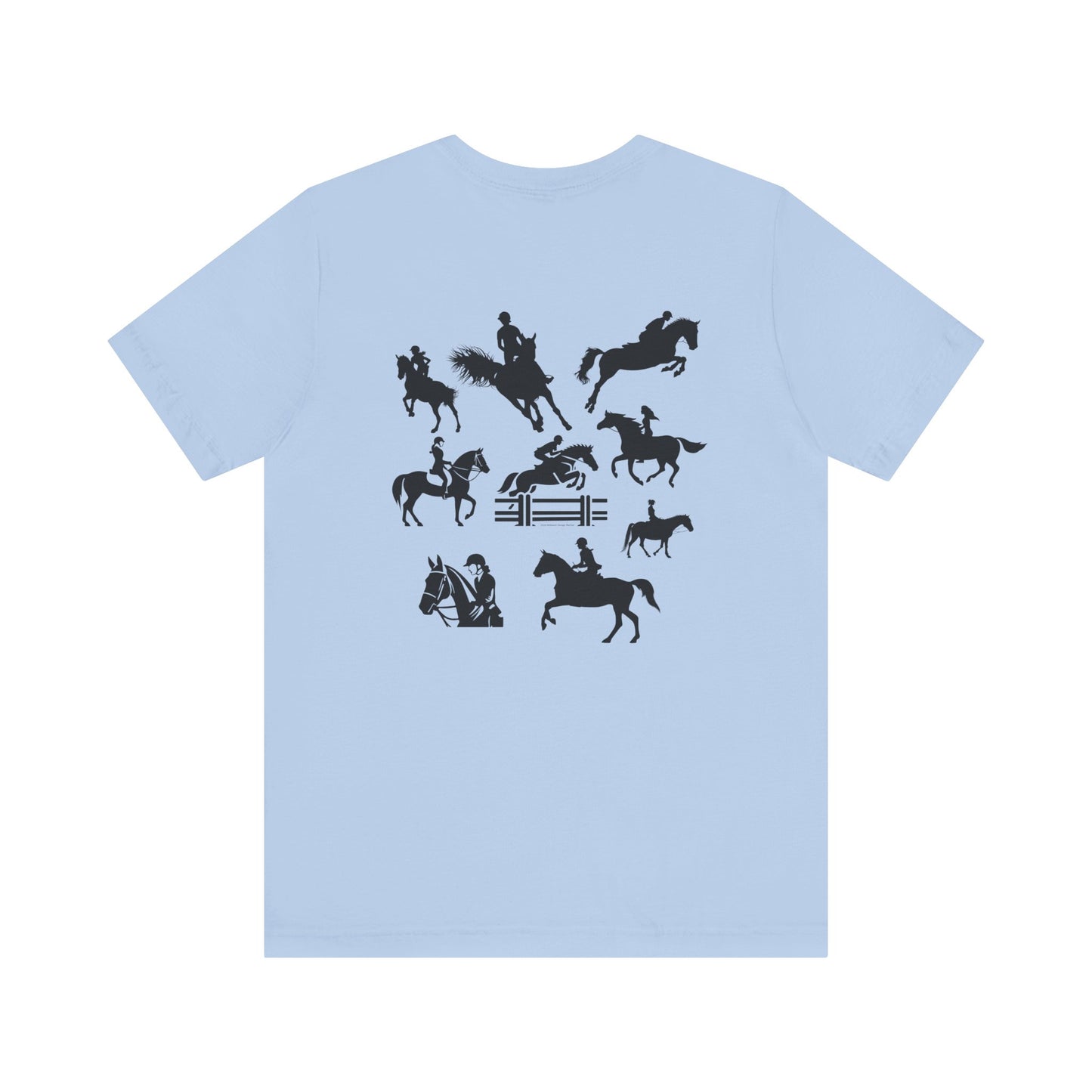 Girls Will Be Girls T-Shirt, Equestrian, Horseback Riding Silhouettes Front and Back Designs, Light Colored Tees