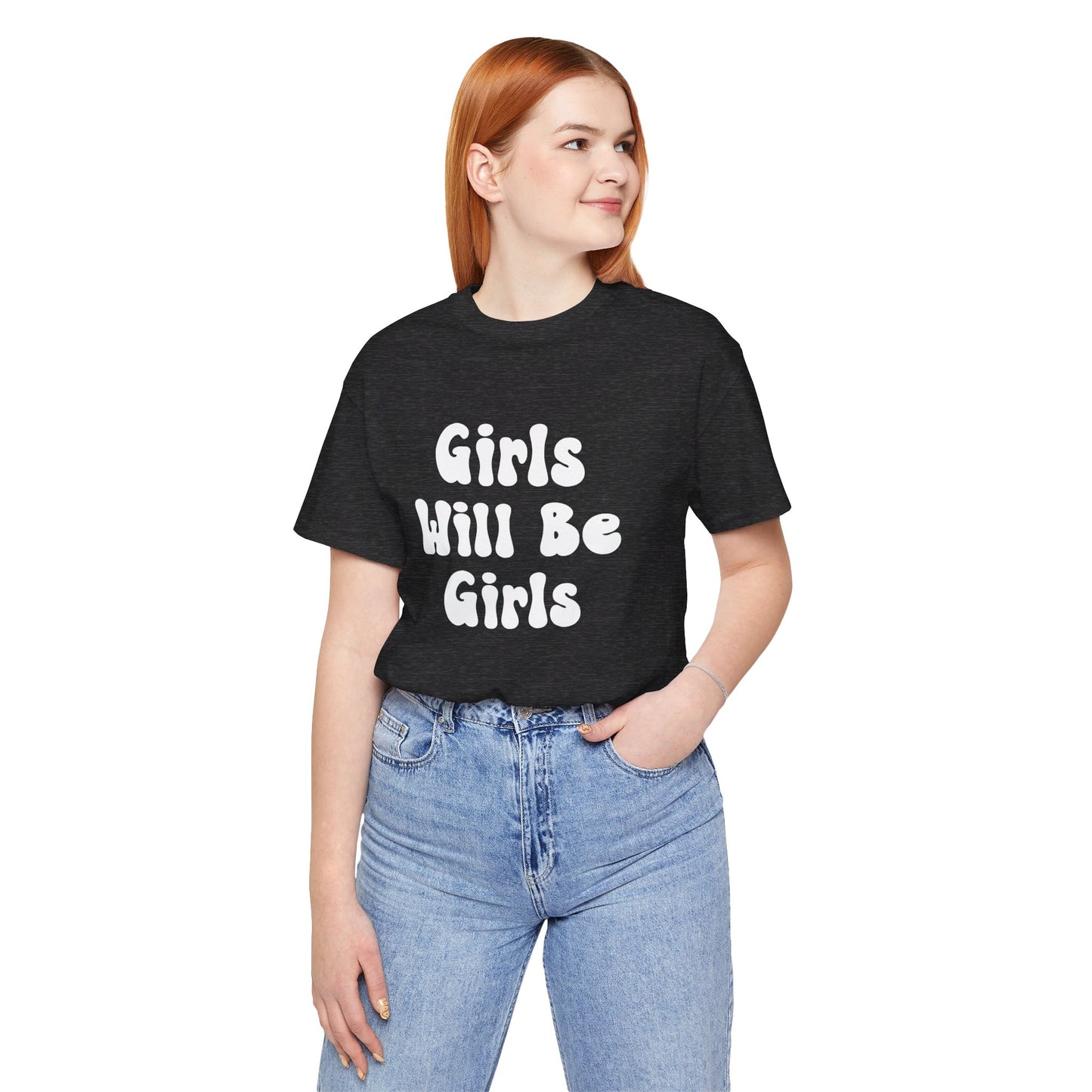 Girls Will Be Girls Girl Power Silhouettes Women's T-Shirt Front and Back Design