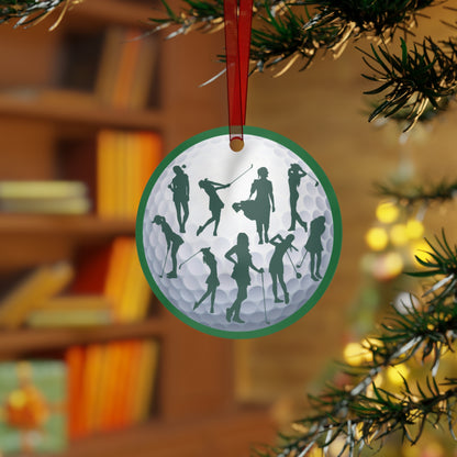 Girls Will Be Girls Golf, Golfer Silhouettes, Golf Ball Christmas Ornament