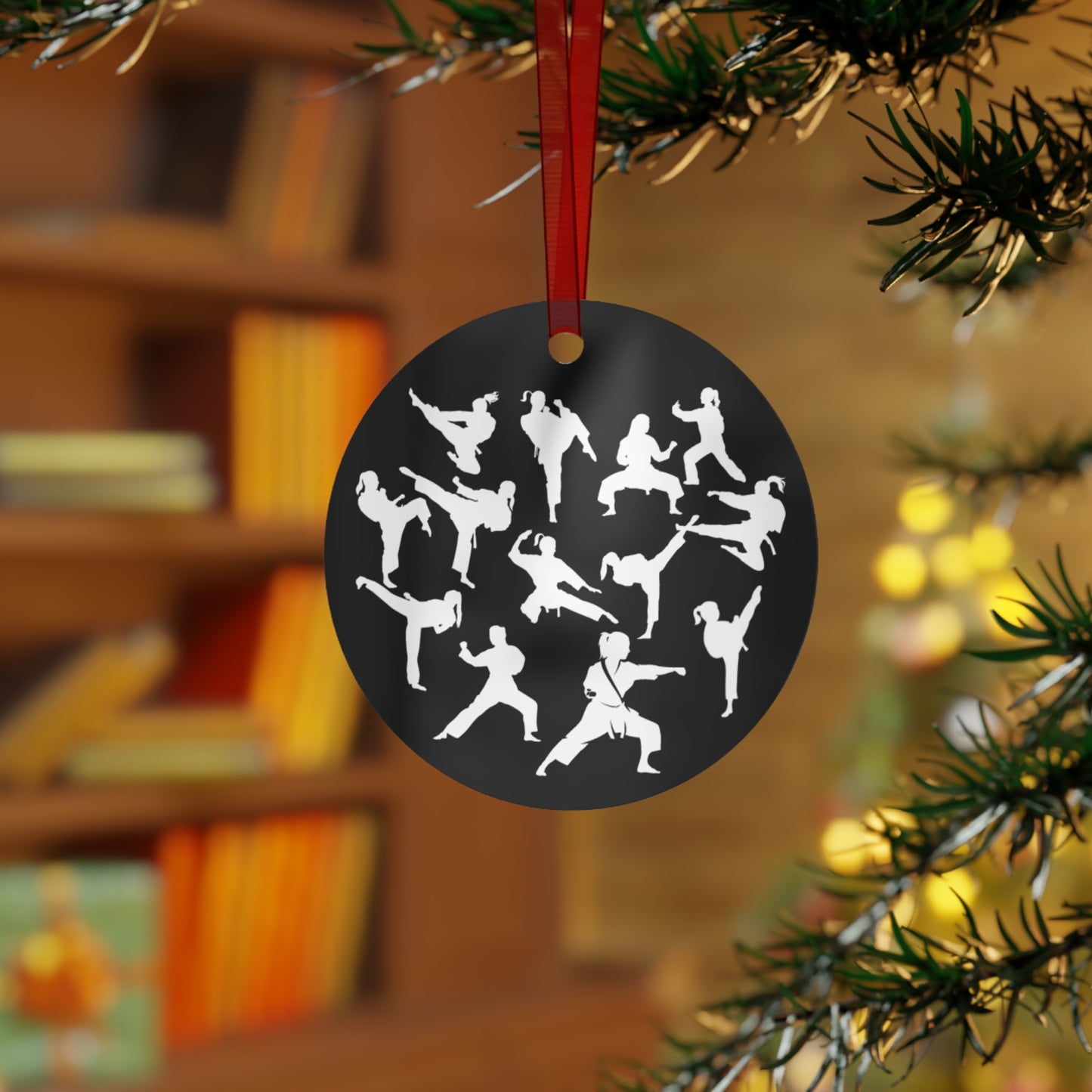 Girls Will Be Girls Martial Arts Silhouettes Christmas Ornament