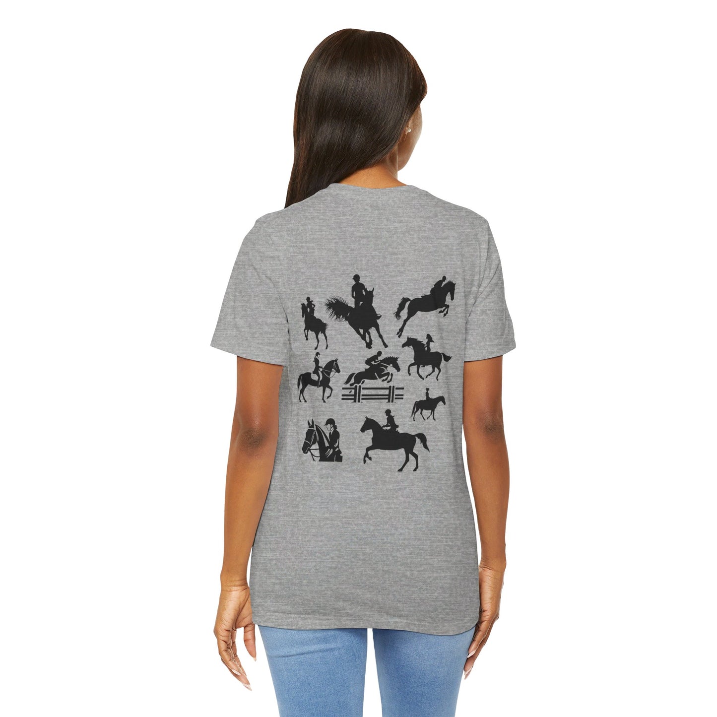 Girls Will Be Girls T-Shirt, Equestrian, Horseback Riding Silhouettes Front and Back Designs, Light Colored Tees