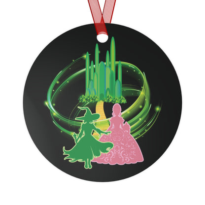 Girls Will Be Girls Wizard of Oz Wicked Witch and the Good Witch Christmas Ornament, Emerald City