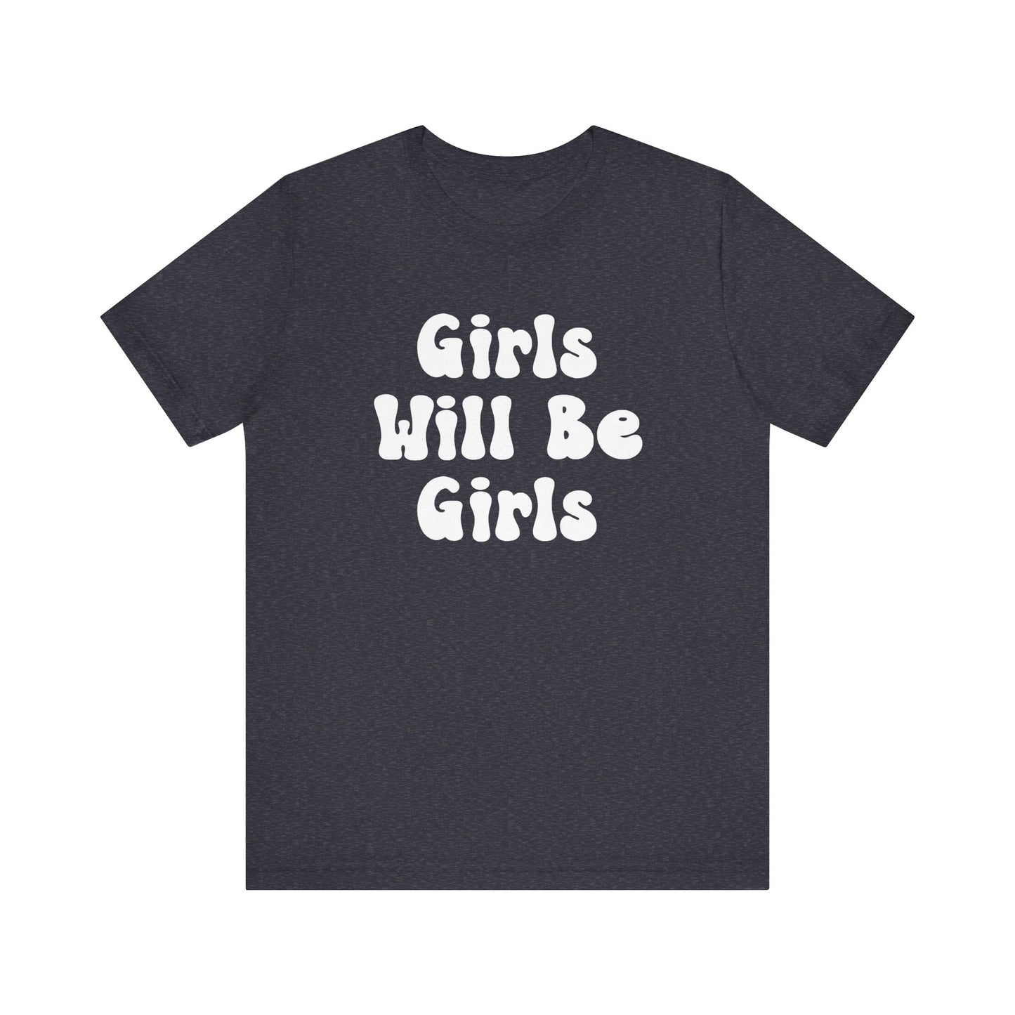 Girls Will Be Girls T-Shirt, Volleyball Player Silhouettes Front and Back Designs