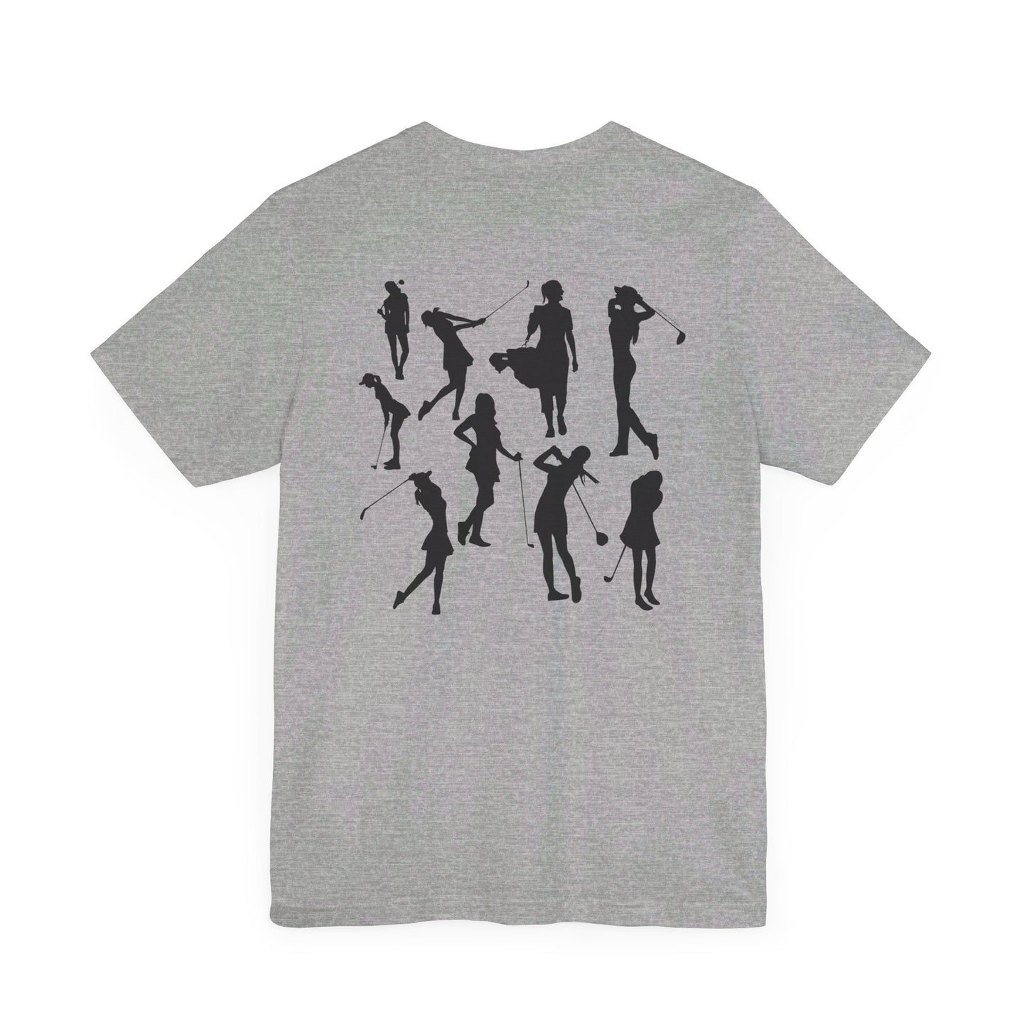 Girls Will Be Girls T-Shirt, Golf, Golfer Silhouettes Front and Back Designs, Lighter Colored Tees