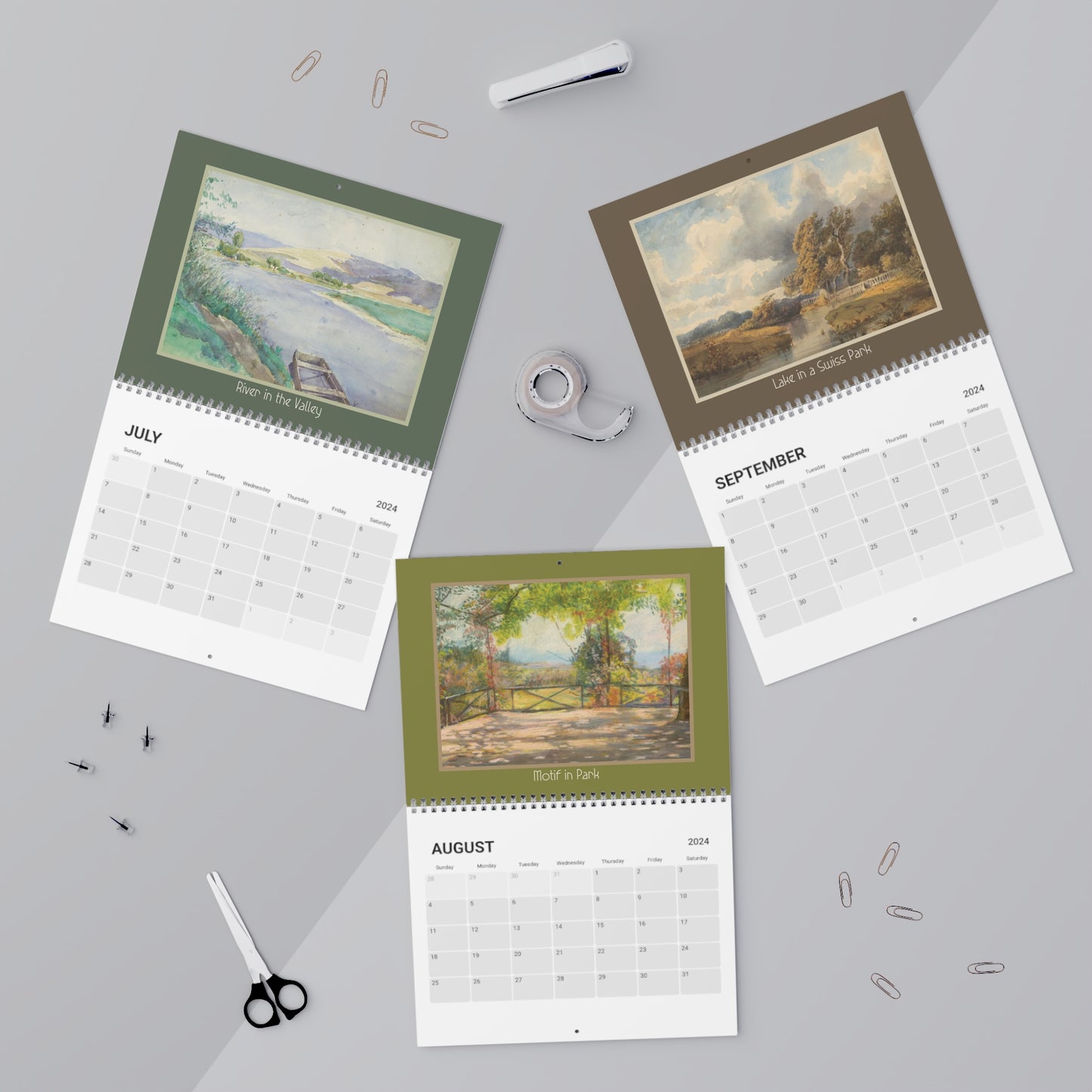 2024 12 Month Wall Calendar- Landscapes of Ladislav Mednyánszky