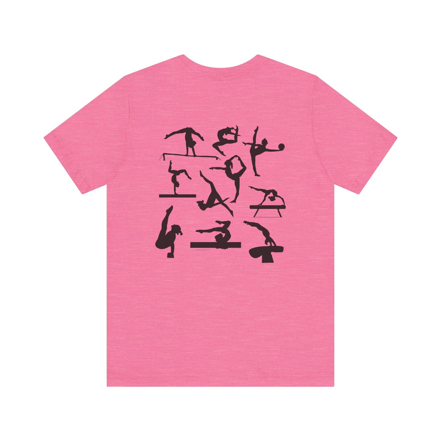 Girls Will Be Girls T-Shirt, Gymnast Silhouettes Gymnastics, Front and Back Designs, Light Colored Tees