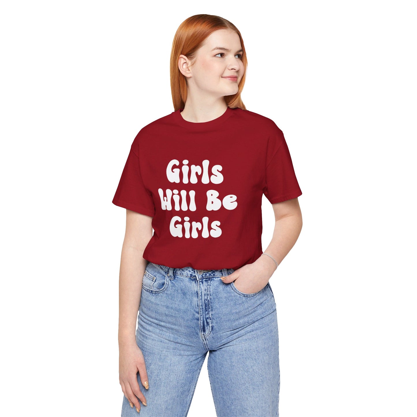 Girls Will Be Girls T-Shirt, Gymnast Silhouettes Gymnastics, Front and Back Designs