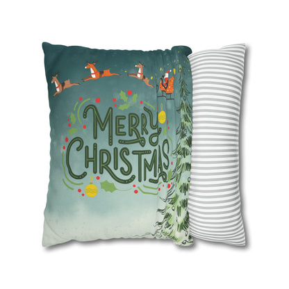 Merry Christmas 18"x18" Square Pillow Case