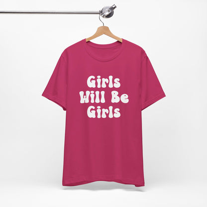 Girls Will Be Girls T-Shirt, Soccer Player Silhouettes Front and Back Designs