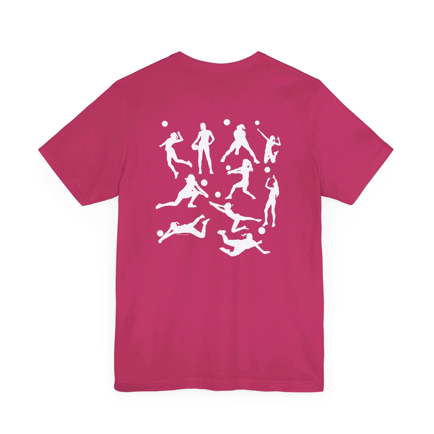 Girls Will Be Girls T-Shirt, Volleyball Player Silhouettes Front and Back Designs