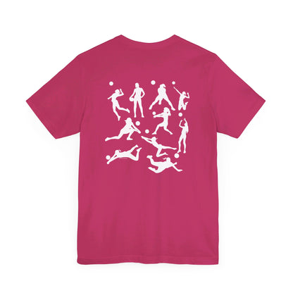 Girls Will Be Girls T-Shirt, Volleyball Player Silhouettes Front and Back Designs