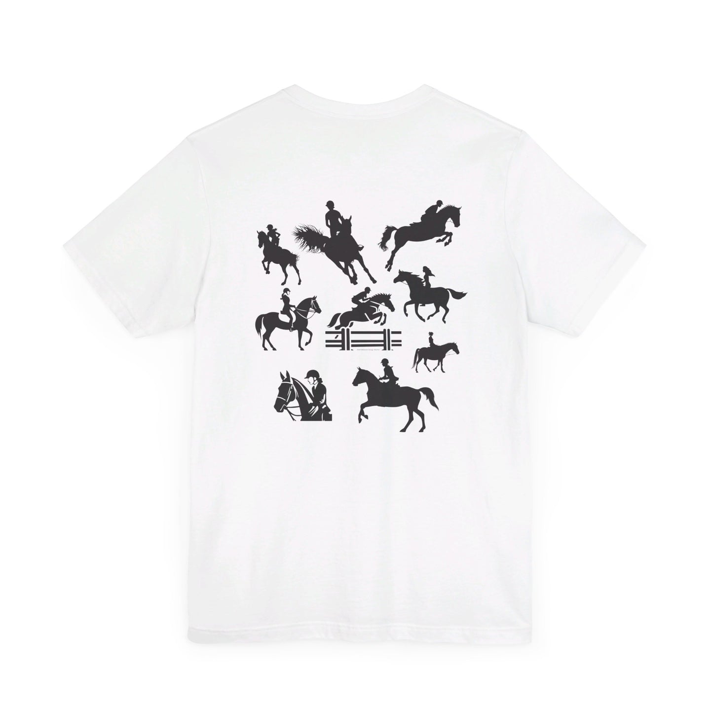 Girls Will Be Girls T-Shirt, Equestrian, Horseback Riding Silhouettes Front and Back Designs, Light Colored Tees