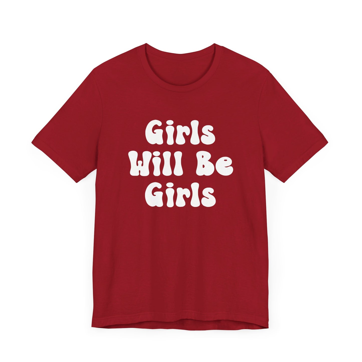 Girls Will Be Girls T-Shirt, Volleyball Player Silhouettes Front and Back Designs