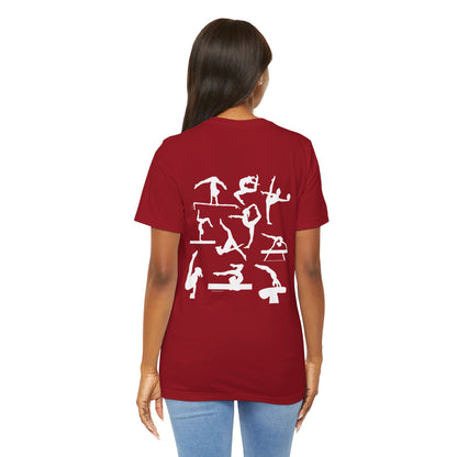 Girls Will Be Girls T-Shirt, Gymnast Silhouettes Gymnastics, Front and Back Designs