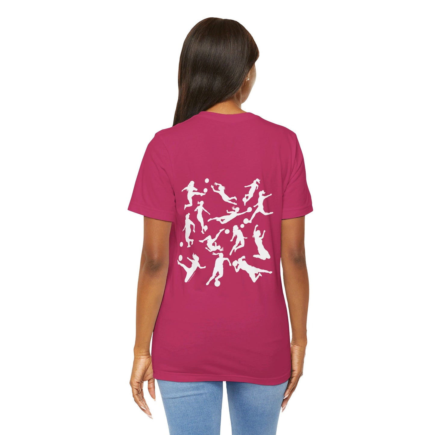 Girls Will Be Girls T-Shirt, Soccer Player Silhouettes Front and Back Designs