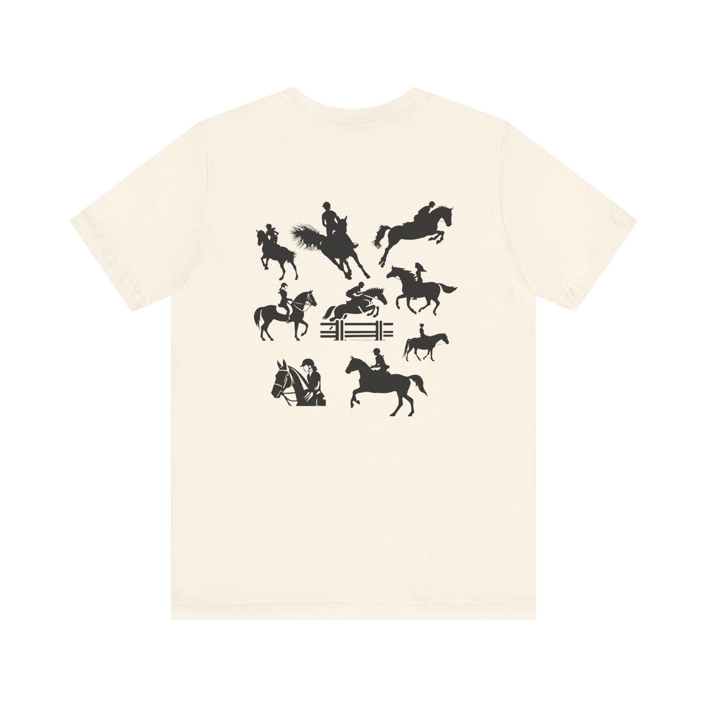 Girls Will Be Girls T-Shirt, Equestrian, Horseback Riding Silhouettes Front and Back Designs, Light Colored Tees