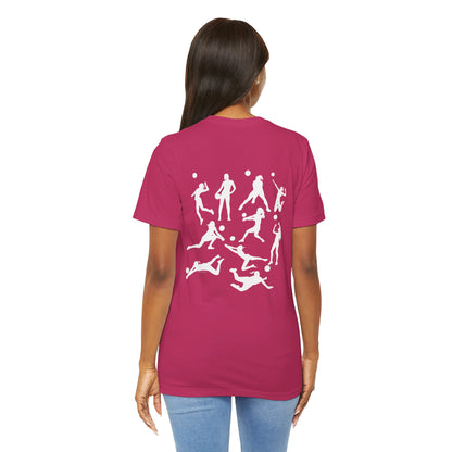 Girls Will Be Girls T-Shirt, Volleyball Player Silhouettes Front and Back Designs