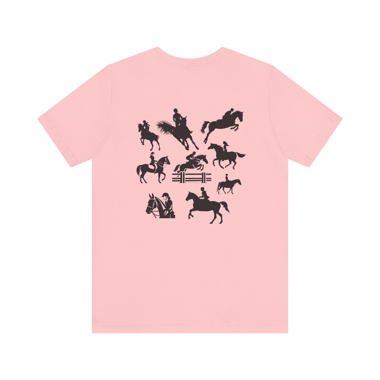 Girls Will Be Girls T-Shirt, Equestrian, Horseback Riding Silhouettes Front and Back Designs, Light Colored Tees