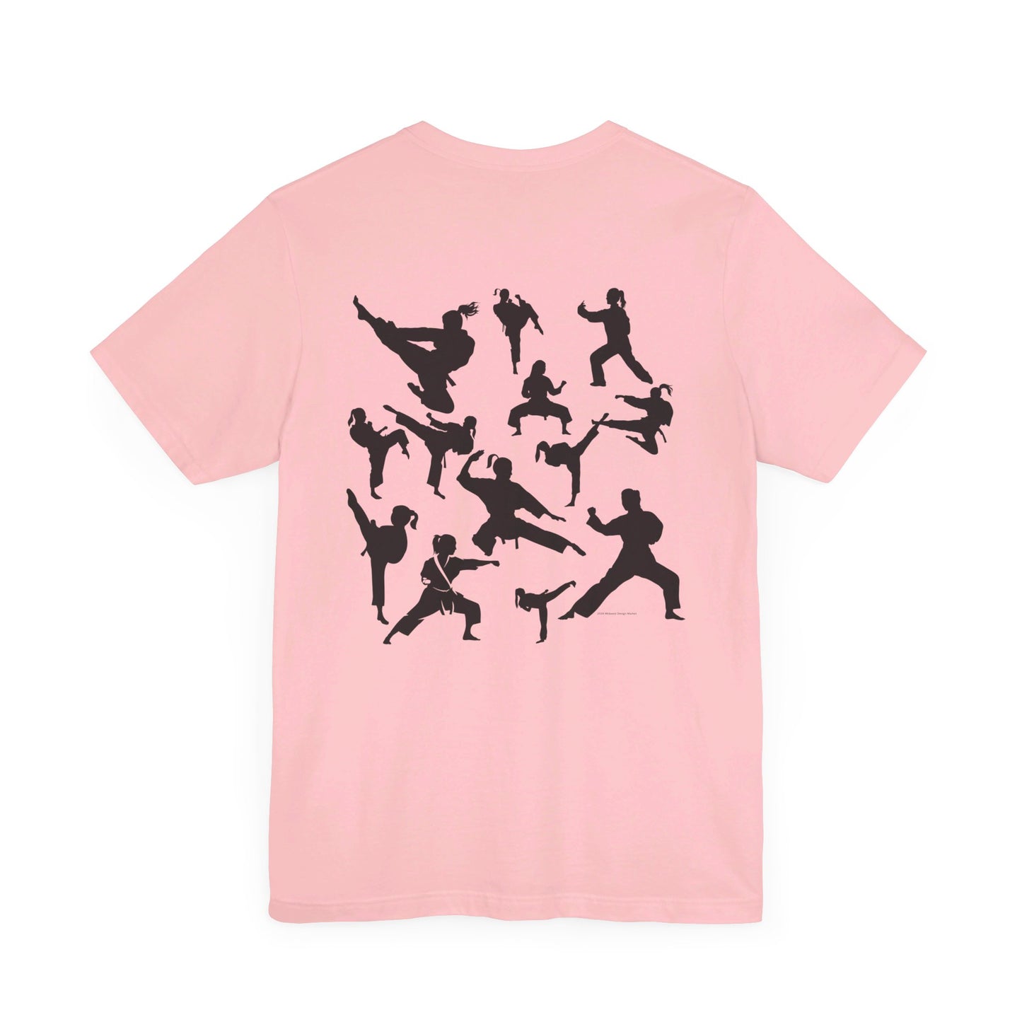 Girls Will Be Girls T-Shirt, Martial Arts Silhouettes Taekwondo, Judo, Karate, Front and Back Designs, Light Colored Tees