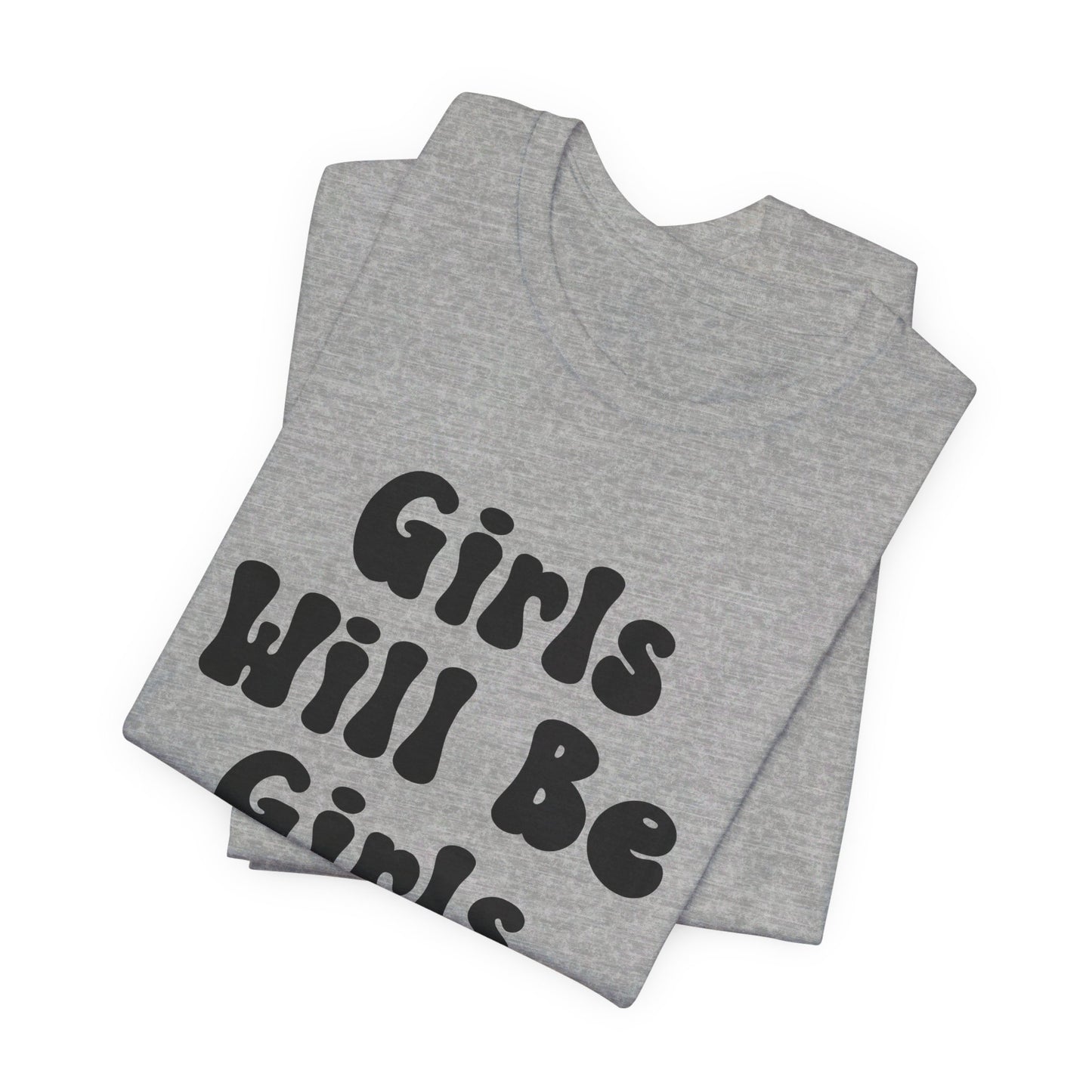 Girls Will Be Girls T-Shirt, Equestrian, Horseback Riding Silhouettes Front and Back Designs, Light Colored Tees