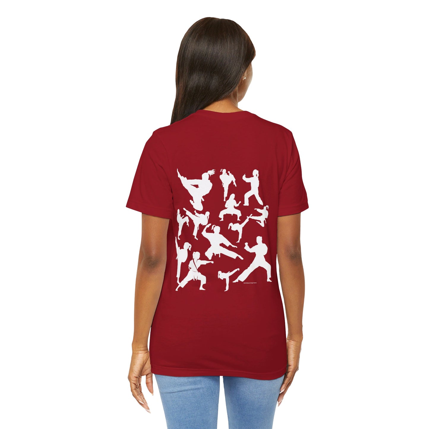 Girls Will Be Girls T-Shirt, Martial Arts Silhouettes Taekwondo, Judo, Karate, Front and Back Designs