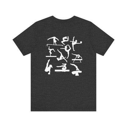 Girls Will Be Girls T-Shirt, Gymnast Silhouettes Gymnastics, Front and Back Designs