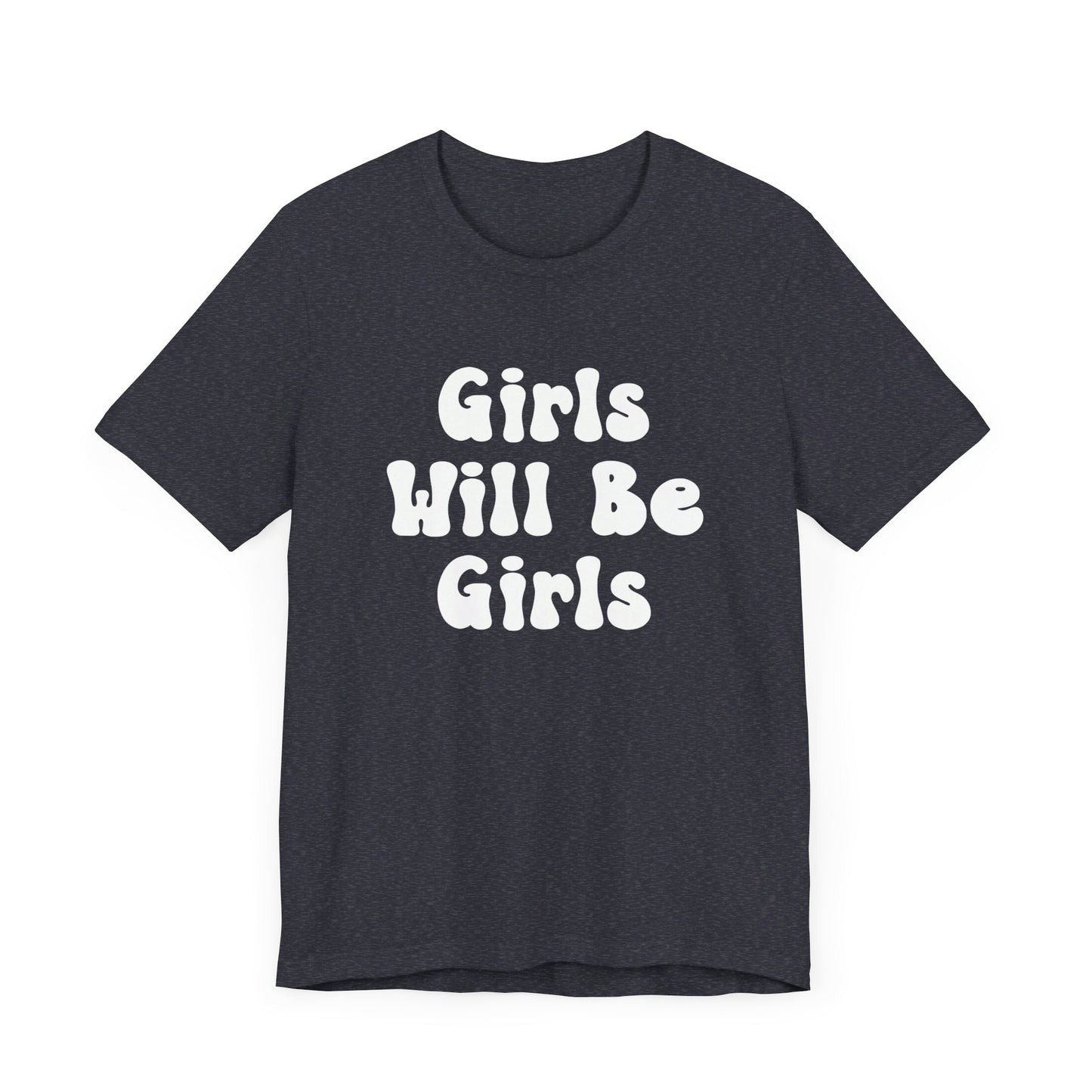 Girls Will Be Girls T-Shirt, Gymnast Silhouettes Gymnastics, Front and Back Designs