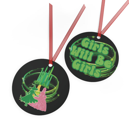 Girls Will Be Girls Wizard of Oz Wicked Witch and the Good Witch Christmas Ornament, Emerald City