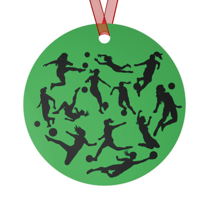 Girls Will Be Girls Soccer Player Silhouettes Soccer Ball Christmas Ornament