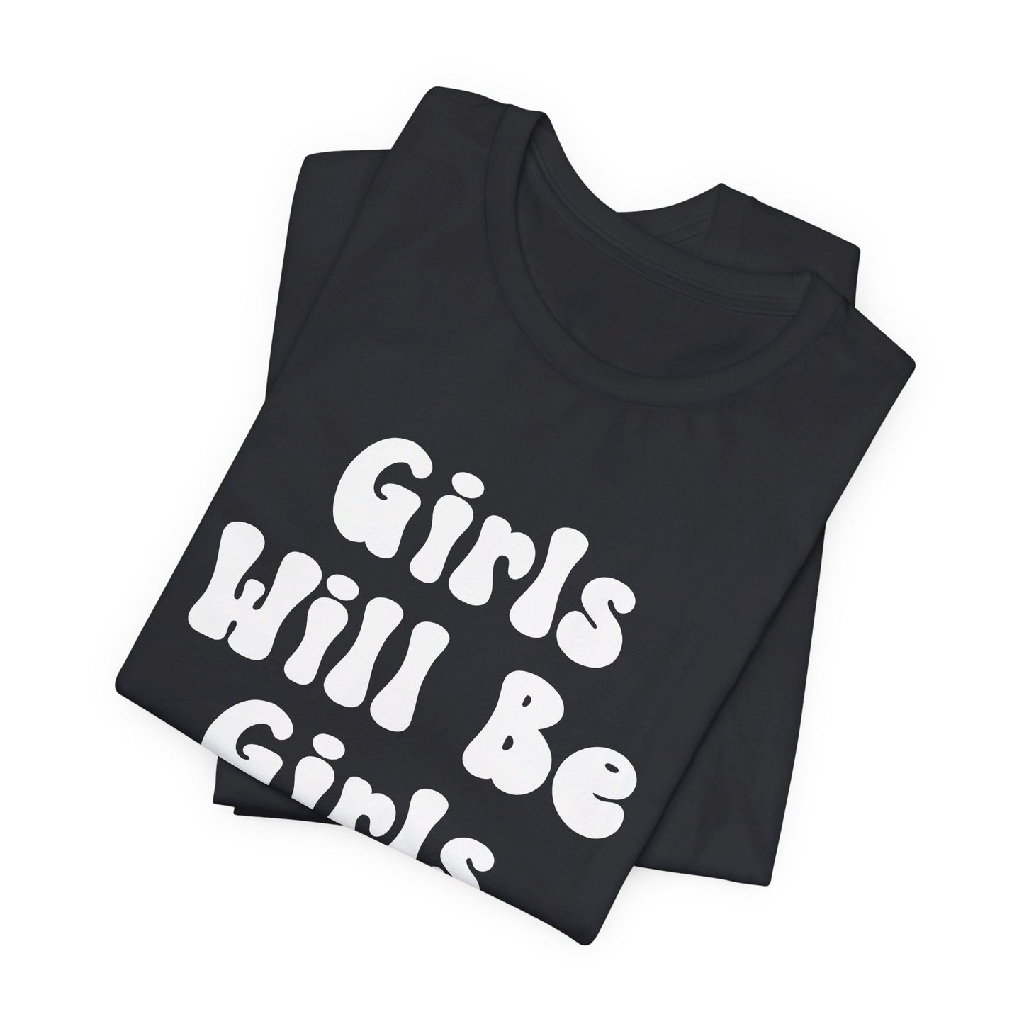 Girls Will Be Girls T-Shirt, Volleyball Player Silhouettes Front and Back Designs