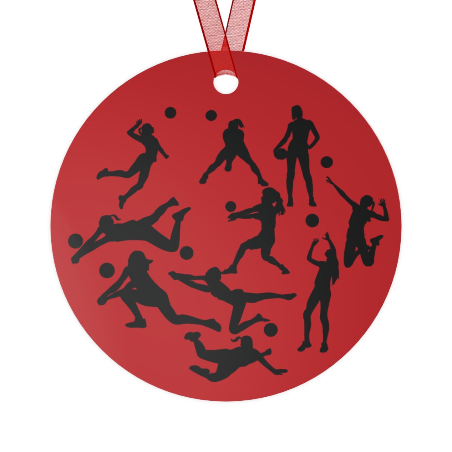 Girls Will Be Girls Volleyball Players Silhouettes Christmas Ornament