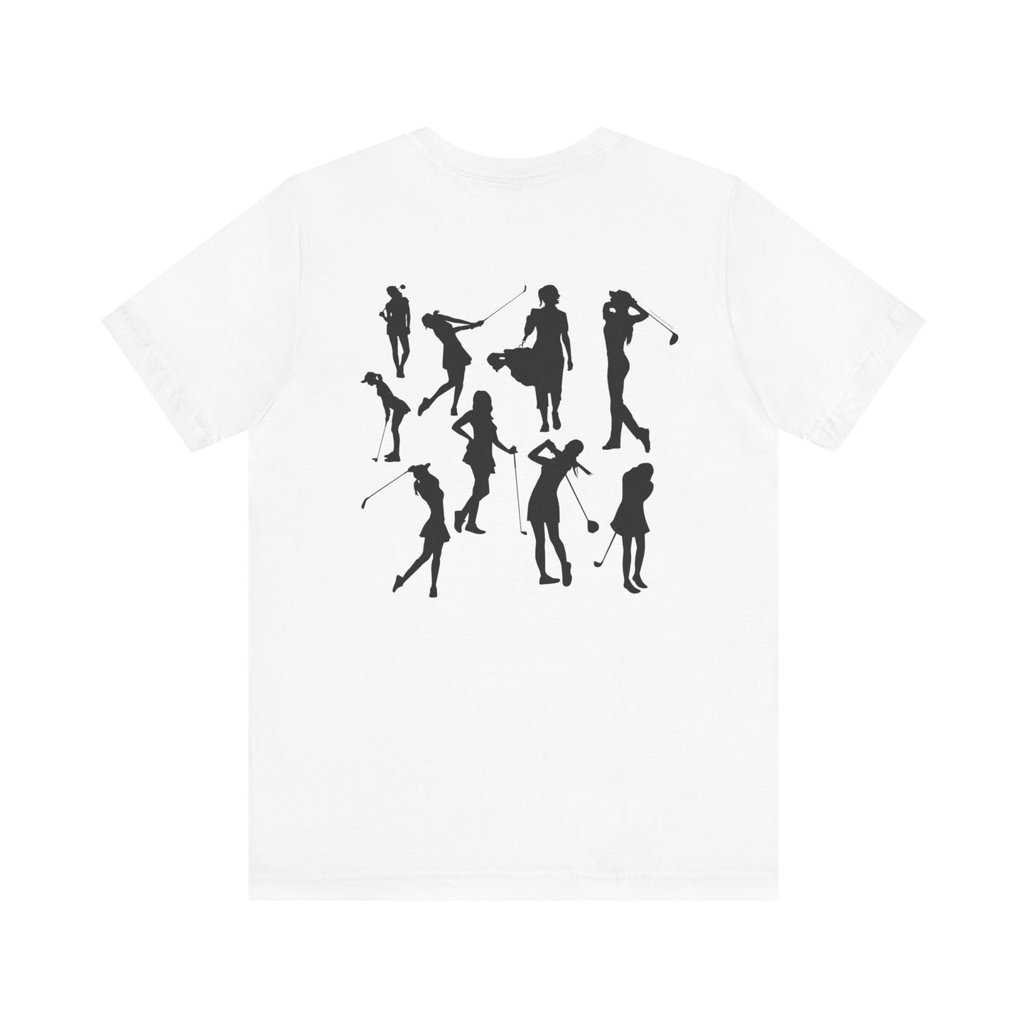 Girls Will Be Girls T-Shirt, Golf, Golfer Silhouettes Front and Back Designs, Lighter Colored Tees