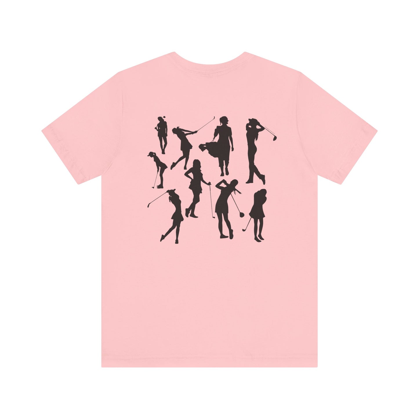 Girls Will Be Girls T-Shirt, Golf, Golfer Silhouettes Front and Back Designs, Lighter Colored Tees