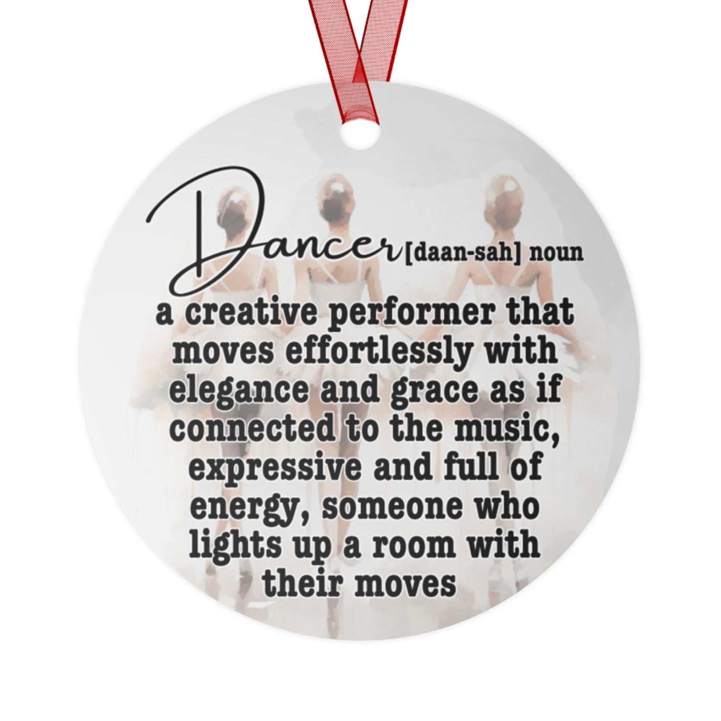 Dancer Definition Christmas Ornament, Double Sided, Ballerinas