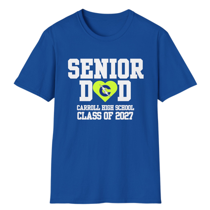 Carroll High School Class of 2027 Senior Dad T-Shirt Neon Heart