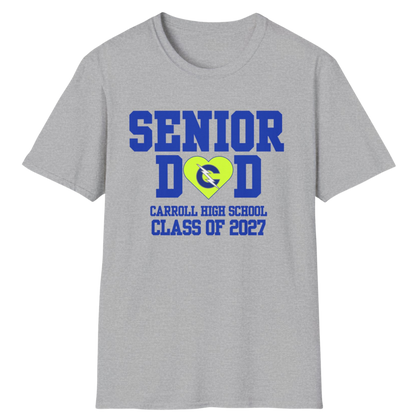 Carroll High School Class of 2027 Senior Dad T-Shirt Neon Heart