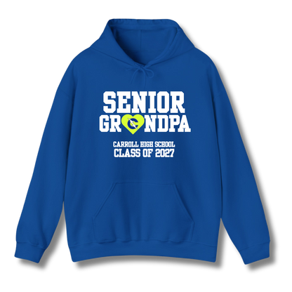Carroll High School Class of 2027 Senior Grandpa Hoodie Sweatshirt Neon Heart