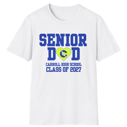 Carroll High School Class of 2027 Senior Dad T-Shirt Neon Heart