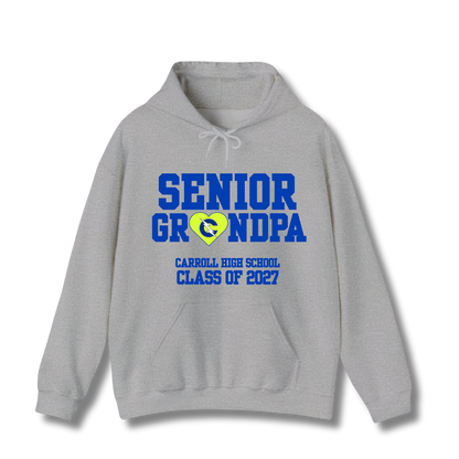 Carroll High School Class of 2027 Senior Grandpa Hoodie Sweatshirt Neon Heart