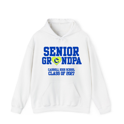 Carroll High School Class of 2027 Senior Grandpa Hoodie Sweatshirt Neon Heart